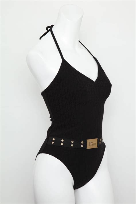 dior black swimsuit|authentic Dior swimsuit.